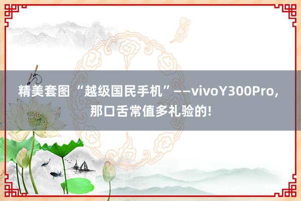 精美套图 “越级国民手机”——vivoY300Pro， 那口舌常值多礼验的!