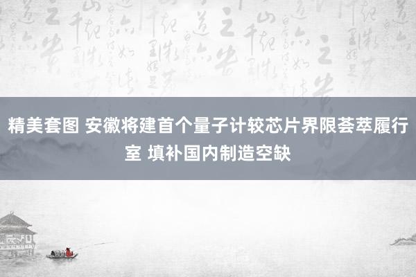 精美套图 安徽将建首个量子计较芯片界限荟萃履行室 填补国内制造空缺