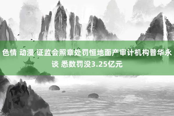 色情 动漫 证监会照章处罚恒地面产审计机构普华永谈 悉数罚没3.25亿元