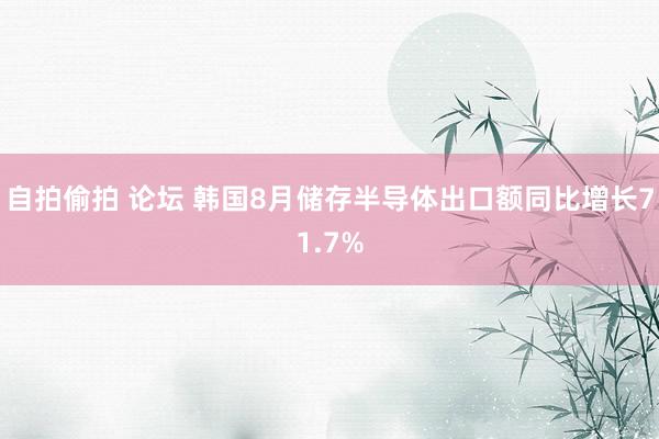 自拍偷拍 论坛 韩国8月储存半导体出口额同比增长71.7%