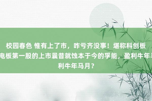 校园春色 惟有上了市，咋亏齐没事！堪称科创板能源电板第一股的上市曩昔就蚀本于今的孚能，盈利牛年马月？