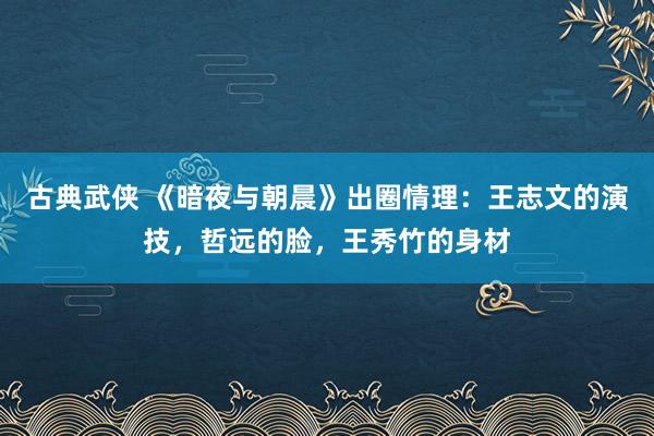 古典武侠 《暗夜与朝晨》出圈情理：王志文的演技，哲远的脸，王秀竹的身材