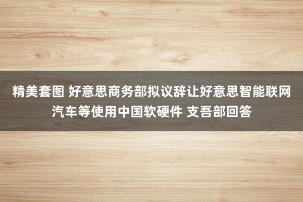 精美套图 好意思商务部拟议辞让好意思智能联网汽车等使用中国软硬件 支吾部回答