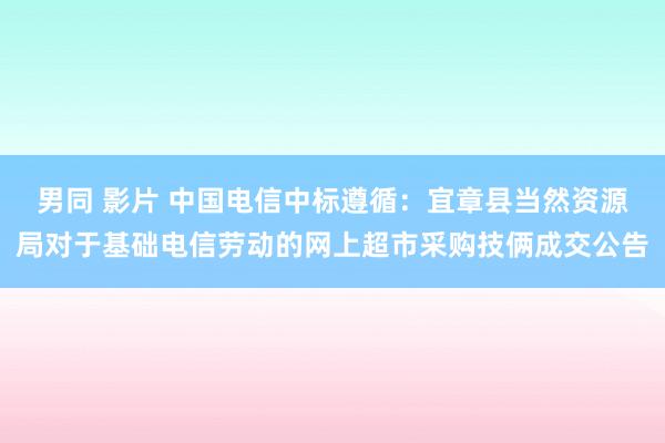 男同 影片 中国电信中标遵循：宜章县当然资源局对于基础电信劳动的网上超市采购技俩成交公告