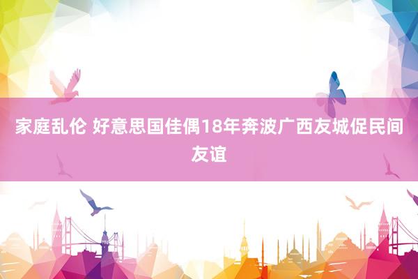 家庭乱伦 好意思国佳偶18年奔波广西友城促民间友谊