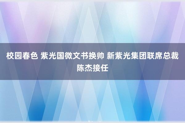 校园春色 紫光国微文书换帅 新紫光集团联席总裁陈杰接任