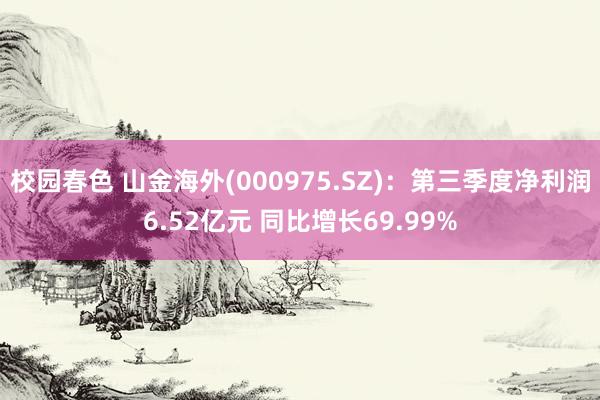 校园春色 山金海外(000975.SZ)：第三季度净利润6.52亿元 同比增长69.99%