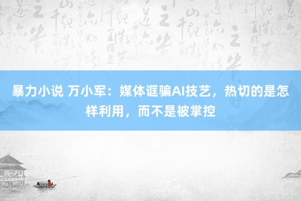 暴力小说 万小军：媒体诓骗AI技艺，热切的是怎样利用，而不是被掌控