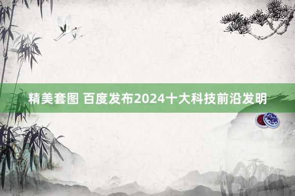 精美套图 百度发布2024十大科技前沿发明