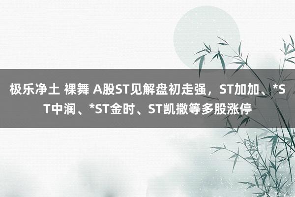 极乐净土 裸舞 A股ST见解盘初走强，ST加加、*ST中润、*ST金时、ST凯撒等多股涨停