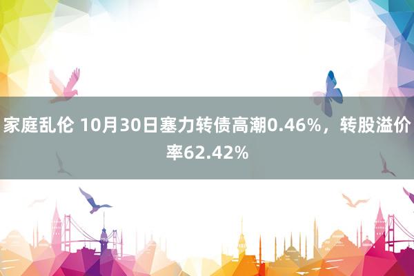 家庭乱伦 10月30日塞力转债高潮0.46%，转股溢价率62.42%