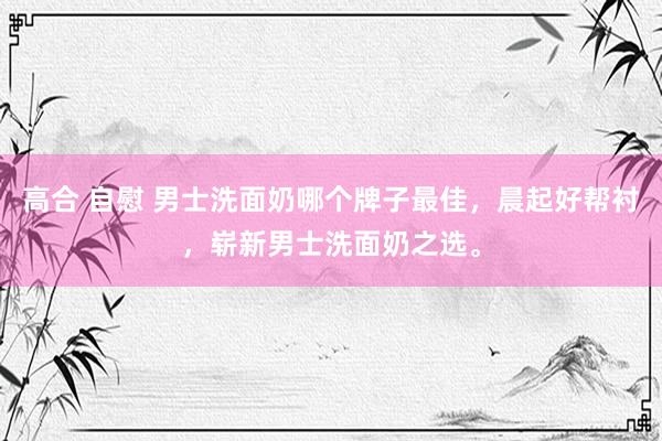 高合 自慰 男士洗面奶哪个牌子最佳，晨起好帮衬，崭新男士洗面奶之选。