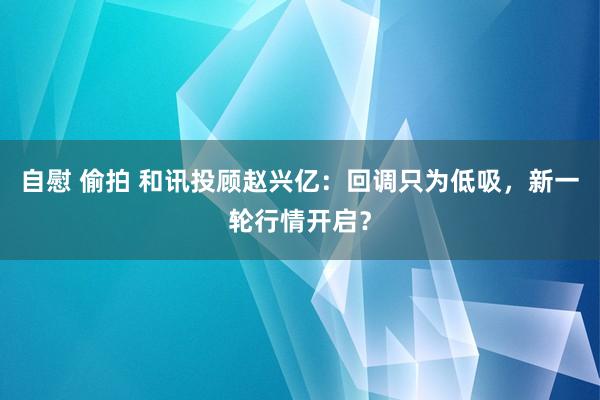 自慰 偷拍 和讯投顾赵兴亿：回调只为低吸，新一轮行情开启？