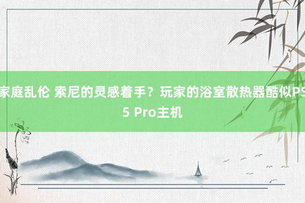 家庭乱伦 索尼的灵感着手？玩家的浴室散热器酷似PS5 Pro主机