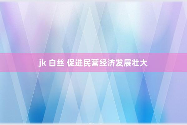 jk 白丝 促进民营经济发展壮大