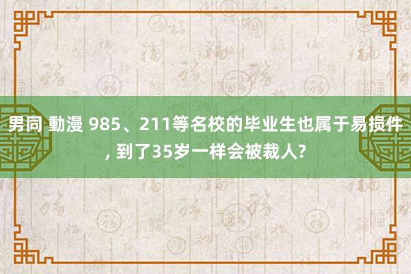 男同 動漫 985、211等名校的毕业生也属于易损件， 到了35岁一样会被裁人?