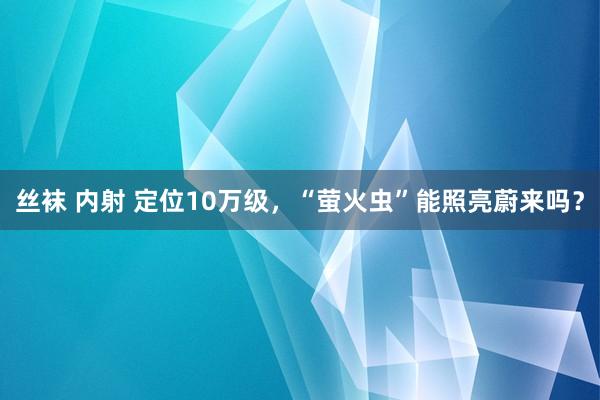 丝袜 内射 定位10万级，“萤火虫”能照亮蔚来吗？