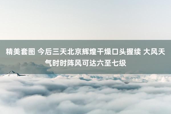 精美套图 今后三天北京辉煌干燥口头握续 大风天气时时阵风可达六至七级