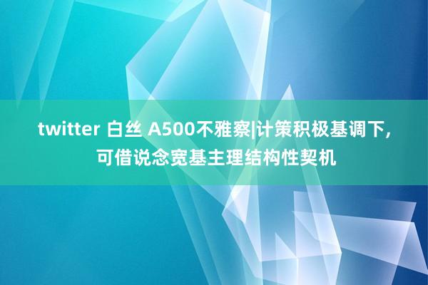 twitter 白丝 A500不雅察|计策积极基调下， 可借说念宽基主理结构性契机