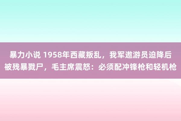 暴力小说 1958年西藏叛乱，我军遨游员迫降后被残暴戮尸，毛主席震怒：必须配冲锋枪和轻机枪