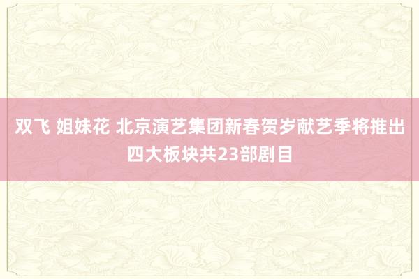 双飞 姐妹花 北京演艺集团新春贺岁献艺季将推出四大板块共23部剧目