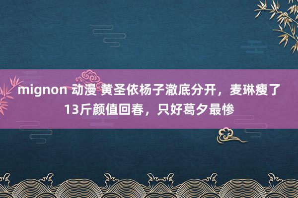 mignon 动漫 黄圣依杨子澈底分开，麦琳瘦了13斤颜值回春，只好葛夕最惨